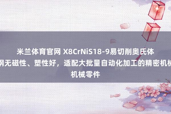 米兰体育官网 X8CrNiS18-9易切削奥氏体不锈钢无磁性、塑性好，适配大批量自动化加工的精密机械零件