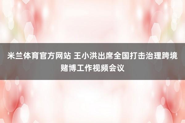米兰体育官方网站 王小洪出席全国打击治理跨境赌博工作视频会议